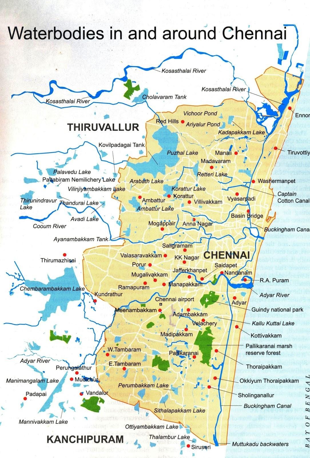 நதி வரைபடம் சென்னை
