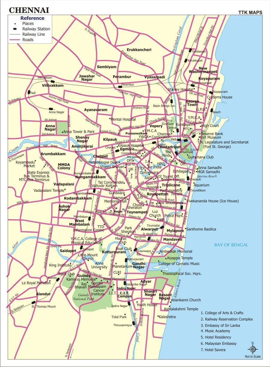 சென்னை நகரம் வரைபடத்தை கொண்டு தெருக்களில்