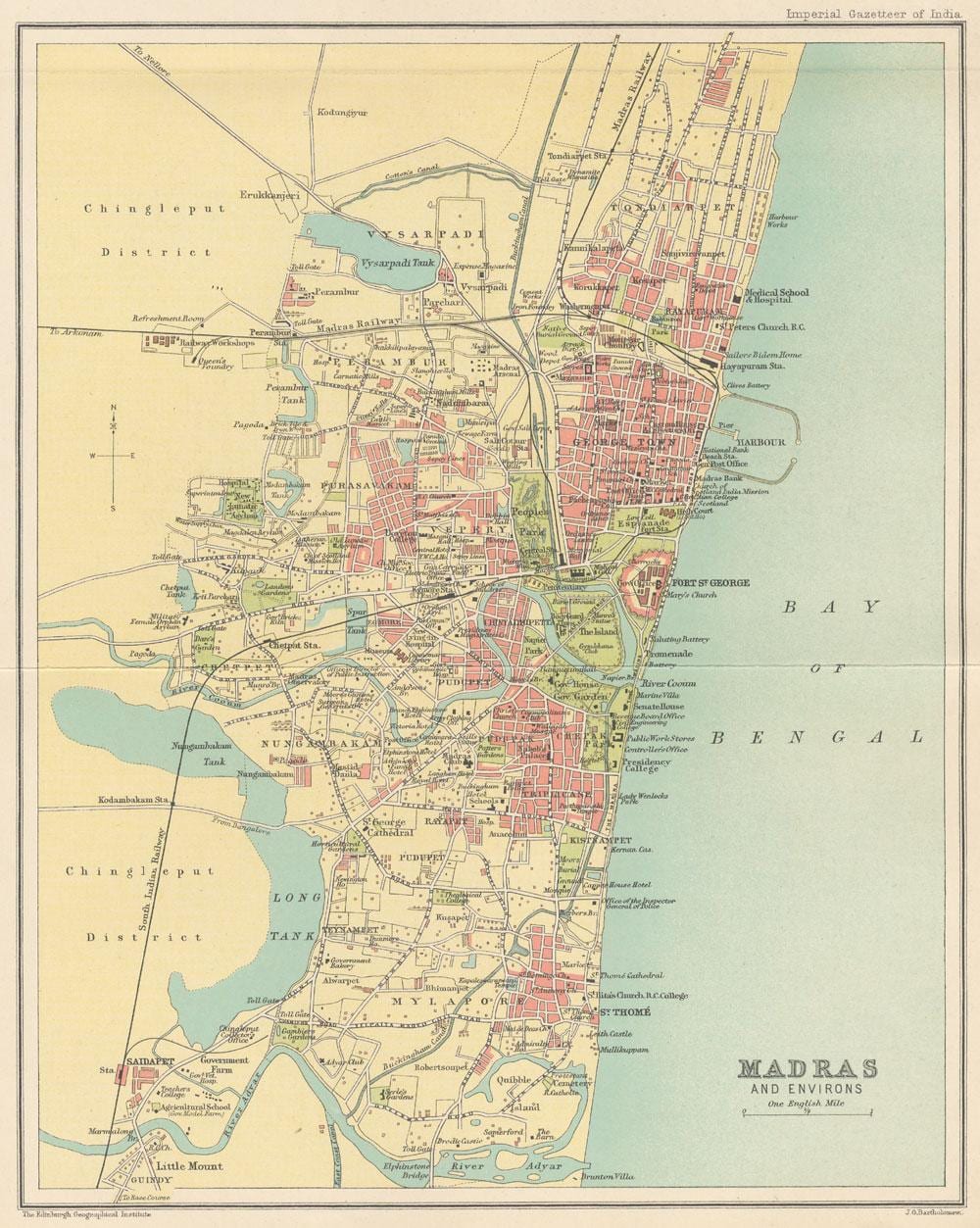 பழைய வரைபடம் சென்னை