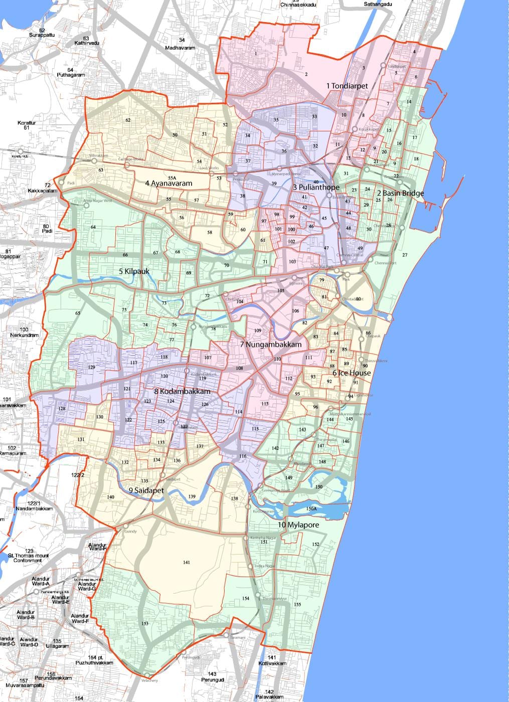 கிரேட்டர் சென்னை மாநகராட்சி வரைபடம்