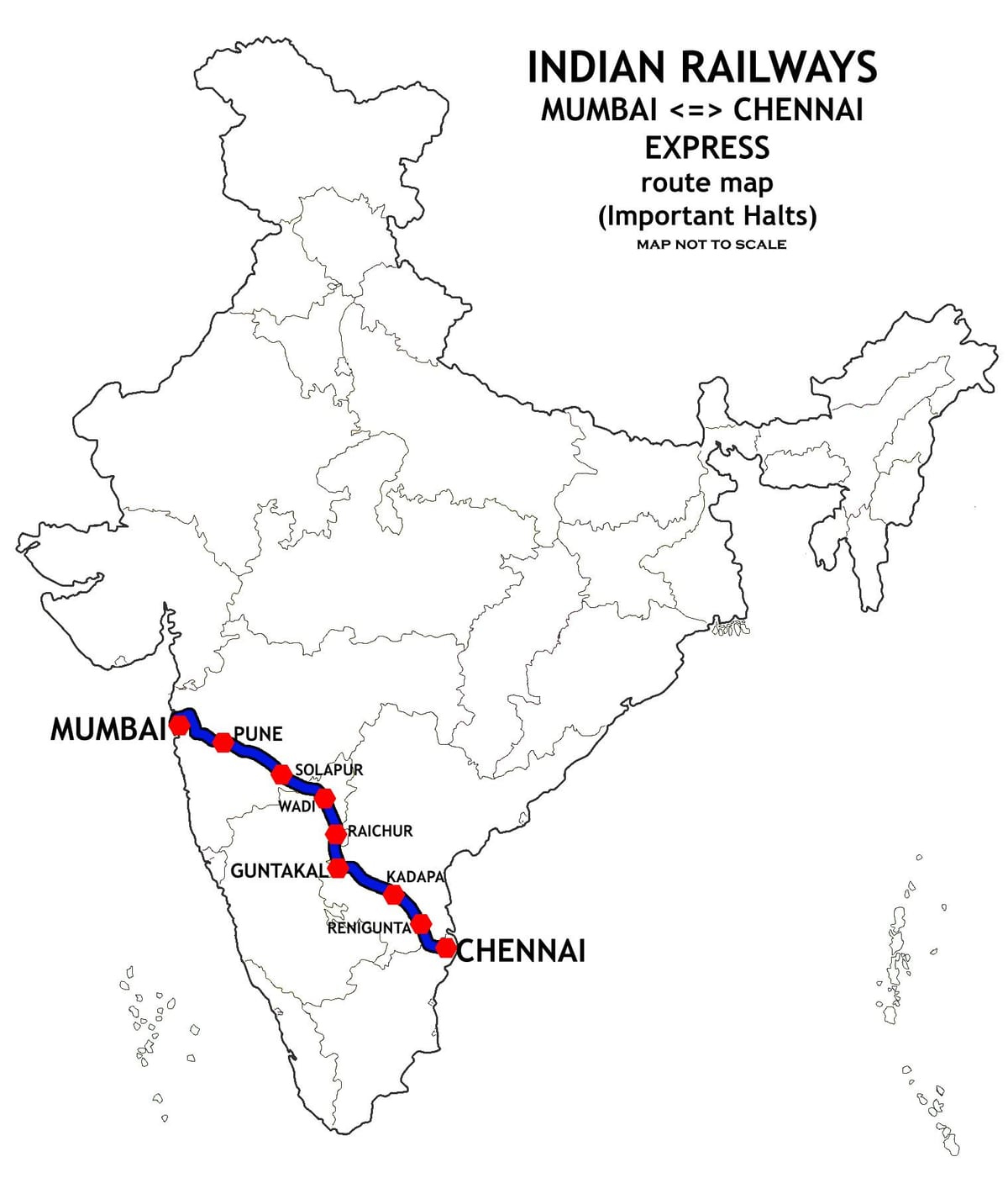 மும்பை-சென்னை ரயில் பாதை வரைபடம்