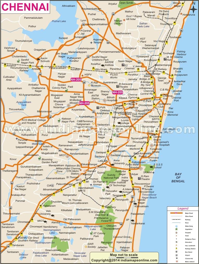சென்னை நகரம் முழு வரைபடம்