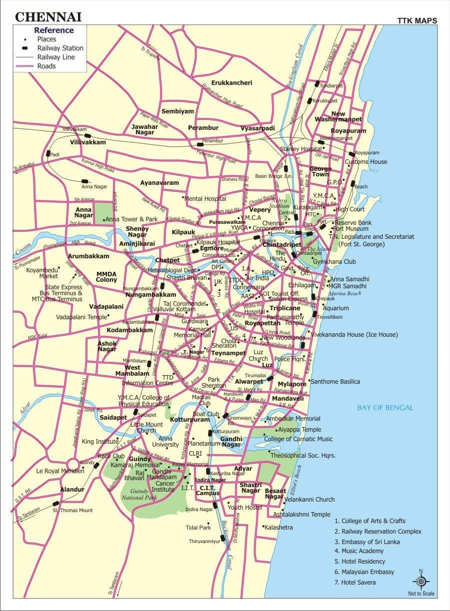 வரைபடம் சென்னை நகரம்