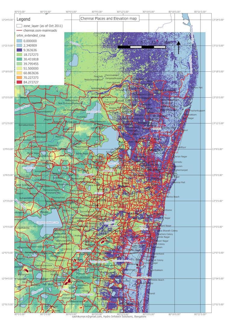 வெள்ள வரைபடம் சென்னை
