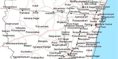 சென்னை வரைபடம் திசைகளில்