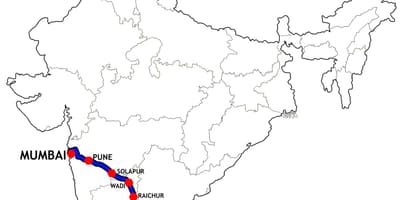 மும்பை-சென்னை ரயில் பாதை வரைபடம்