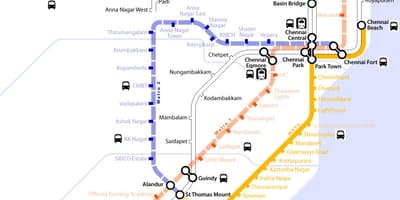 மெட்ரோ ரயில் சென்னை பாதை வரைபடம்