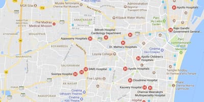 வரைபடம் சென்னை மருத்துவமனைகள் 